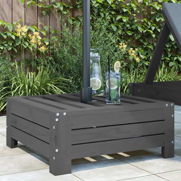 vidaXL Kryt na stojan slunečníku šedý masivní borové dřevo