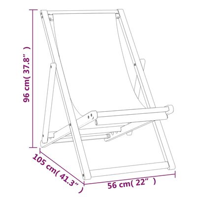 vidaXL Kempingová židle teak 56 x 105 x 96 cm krémová