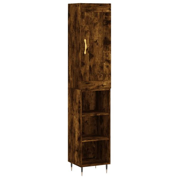 vidaXL Skř&iacute;ň highboard kouřov&yacute; dub 34,5 x 34 x 180 cm kompozitn&iacute; dřevo