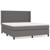 vidaXL Box spring postel s matrac&iacute; &scaron;ed&aacute; 160x200 cm uměl&aacute; kůže
