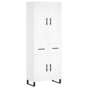 vidaXL Skř&iacute;ň highboard b&iacute;l&aacute; 69,5 x 34 x 180 cm kompozitn&iacute; dřevo