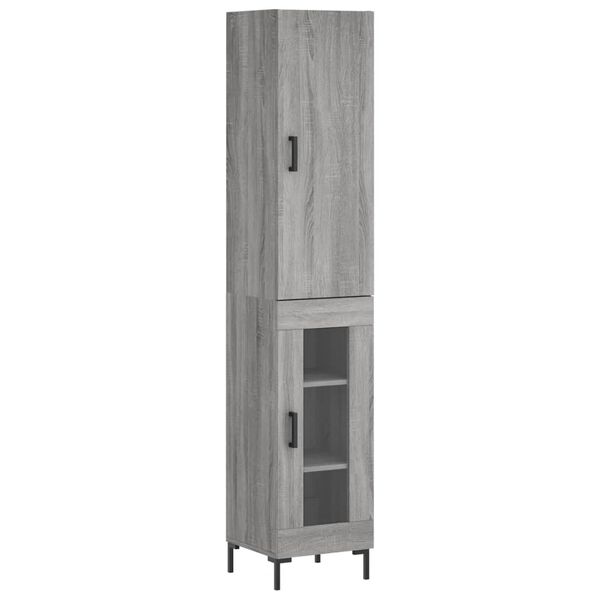 vidaXL Skř&iacute;ň highboard &scaron;ed&aacute; sonoma 34,5 x 34 x 180 cm kompozitn&iacute; dřevo