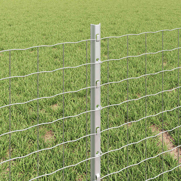 vidaXL Plotov&yacute; sloupek. 5 pcs Stř&iacute;brn&aacute; 40 cm Ocel