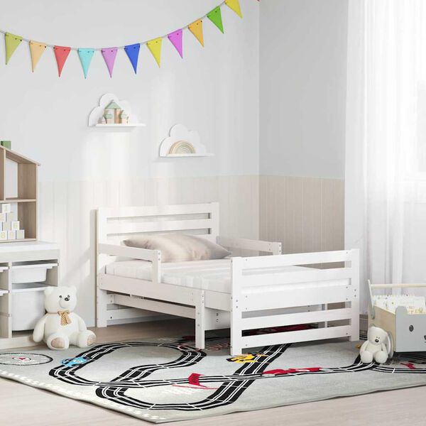 vidaXL R&aacute;m postele s matrac&iacute; B&iacute;l&aacute; 80 x 200 cm Masivn&iacute; borov&eacute; dřevo