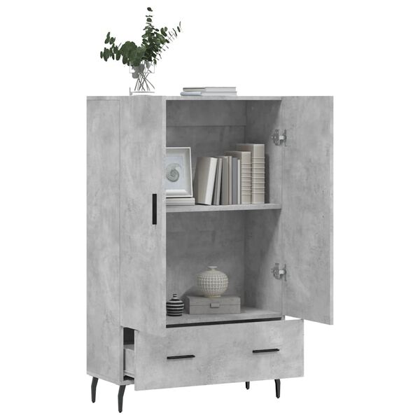 vidaXL Skř&iacute;ň highboard betonově &scaron;ed&aacute; 69,5x31x115 cm kompozitn&iacute; dřevo