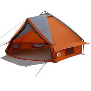 vidaXL Teepee stan pro 6 osob &Scaron;ed&aacute; a oranžov&aacute; 431 x 366 x 185 cm