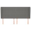 vidaXL Čelo postele typu u&scaron;&aacute;k tmavě &scaron;ed&eacute; 203x23x118/128 cm textil