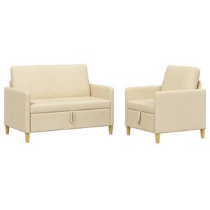 vidaXL Sedačka se storage 2 ks Kr&eacute;mov&aacute; Polyester