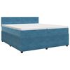 vidaXL Postel boxspring s matrac&iacute; Tmavě modr&aacute; 200 x 200 cm Samet