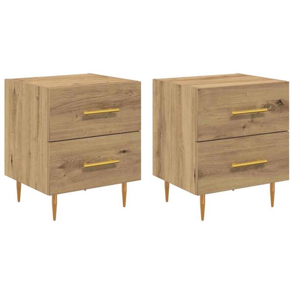 vidaXL Nočn&iacute; skř&iacute;ňka 2 pcs Artisanov&yacute; dub 40 x 35 x 47,5 cm