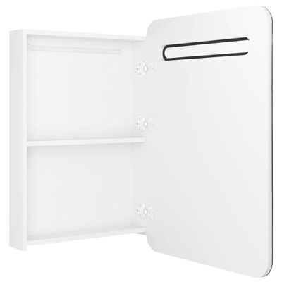 vidaXL LED koupelnová skříňka se zrcadlem zářivě bílá 60 x 11 x 80 cm