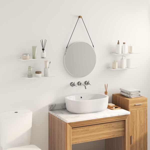 vidaXL Plovouc&iacute; police N&aacute;stěnn&yacute; 4 pcs B&iacute;l&yacute; 40 x 18 x 2,5 cm Ocel