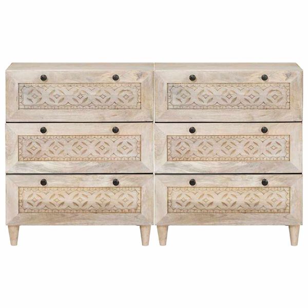 vidaXL Servírovací skříň 2 pcs Bílá 60 x 33 x 75 cm