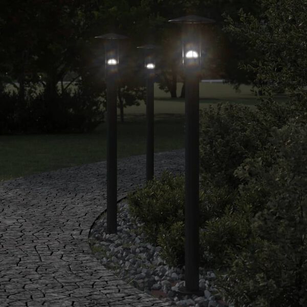 vidaXL Venkovn&iacute; stojac&iacute; lampa čern&aacute; 100 cm nerezov&aacute; ocel