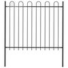 vidaXL Zahradn&iacute; plot BOXTEL s obloukem nahoře ocelov&yacute; 170 x 150 cm čern&yacute;