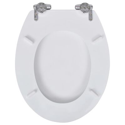 vidaXL WC sedátko s funkcí pomalého sklápění MDF prostý design bílé