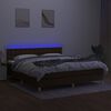 vidaXL Box spring postel s matrac&iacute; a LED tmavě hněd&aacute; 160x200 cm textil