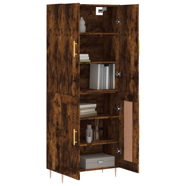 vidaXL Skř&iacute;ň highboard kouřov&yacute; dub 69,5 x 34 x 180 cm kompozitn&iacute; dřevo