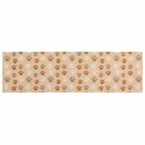 vidaXL Kuchyňsk&yacute; koberec b&eacute;žov&eacute; tlapky 150 x 45 cm 100% polyamid
