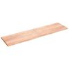 vidaXL N&aacute;stěnn&aacute; police hněd&aacute; 200x50x(2-4)cm o&scaron;etřen&yacute; masivn&iacute; dub