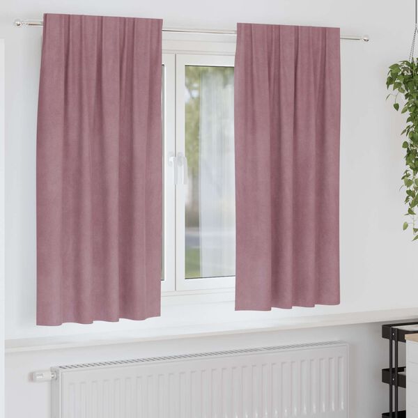 vidaXL Zatemňovac&iacute; z&aacute;věsy 2 pcs Tmavě růžov&aacute; 140 x 175 cm samet