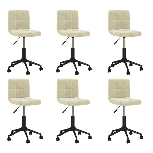 vidaXL Otočn&eacute; j&iacute;deln&iacute; židle 6 ks kr&eacute;mov&eacute; samet