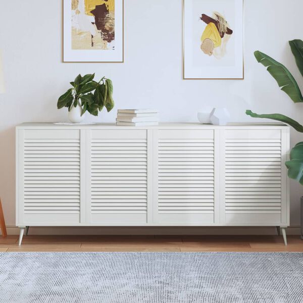 vidaXL N&aacute;bytkov&aacute; dv&iacute;řka lamelov&yacute; design 4 ks b&iacute;l&aacute; 69x49,4 cm borovice