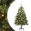 vidaXL Uměl&yacute; sklopn&yacute; v&aacute;nočn&iacute; stromeček s kužely Zelen&aacute; 150 cm