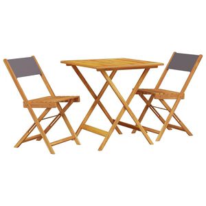 vidaXL 3d&iacute;ln&yacute; bistro set antracitov&yacute; textil a masivn&iacute; dřevo