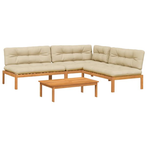 vidaXL 4d&iacute;ln&aacute; zahradn&iacute; paletov&aacute; sedac&iacute; souprava podu&scaron;ky masivn&iacute; ak&aacute;cie