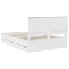 vidaXL R&aacute;m postele se z&aacute;suvkou B&iacute;l&aacute; 140 x 190 cm Inžen&yacute;rsk&eacute; dřevo