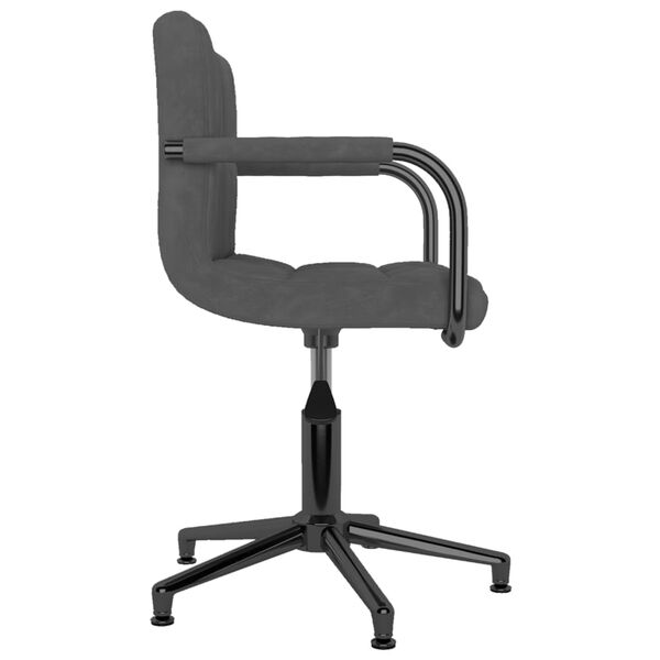 vidaXL Otočn&aacute; j&iacute;deln&iacute; židle tmavě &scaron;ed&aacute; samet