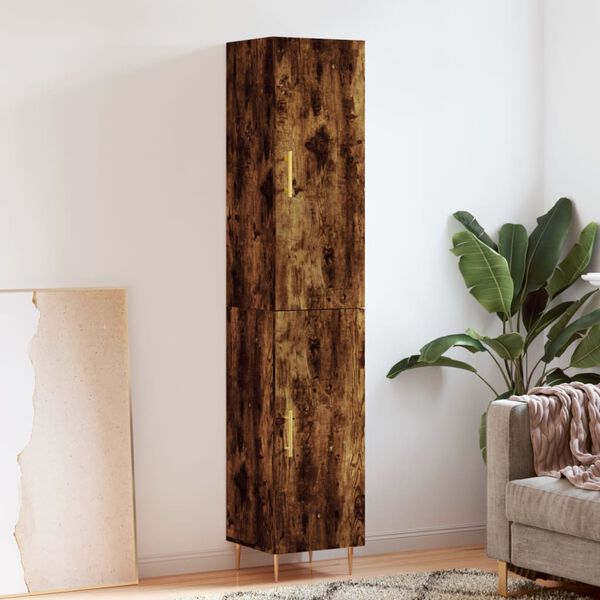 vidaXL Skř&iacute;ň highboard kouřov&yacute; dub 34,5 x 34 x 180 cm kompozitn&iacute; dřevo