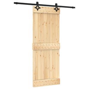 vidaXL Posuvn&eacute; dveře 80 x 210 cm Masivn&iacute; borov&eacute; dřevo (neupraven&eacute;)