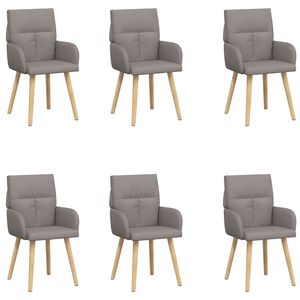 vidaXL J&iacute;deln&iacute; židle 6 ks Textil Taupe 60 x 56 x 96 cm