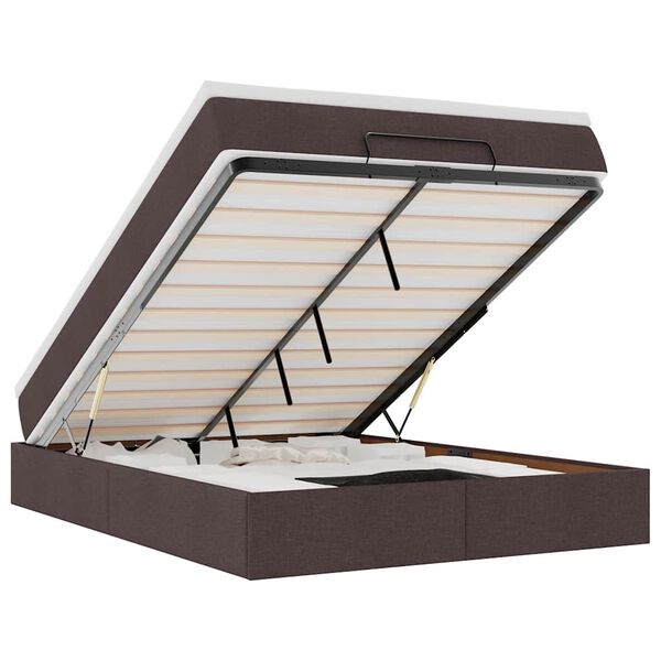 vidaXL Osmansk&yacute; r&aacute;m postele s matrac&iacute; tmavě hněd&aacute; 140x190cm textil