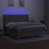 vidaXL Box spring postel s matrac&iacute; a LED taupe 160x200 cm textil