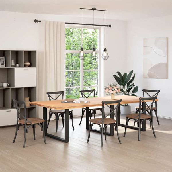 vidaXL Nohy k j&iacute;deln&iacute;mu stolu ve tvaru U, 3 ks, čern&eacute;, 100 x (72-73) cm, ocel