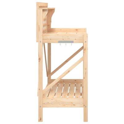 vidaXL Přesazovací stolek s treláží masivní jedlové dřevo