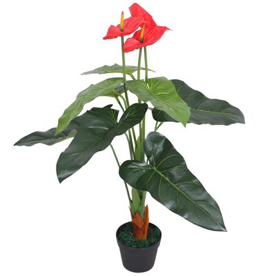 vidaXL Umělá rostlina toulitka s květináčem 90 cm červenožlutá