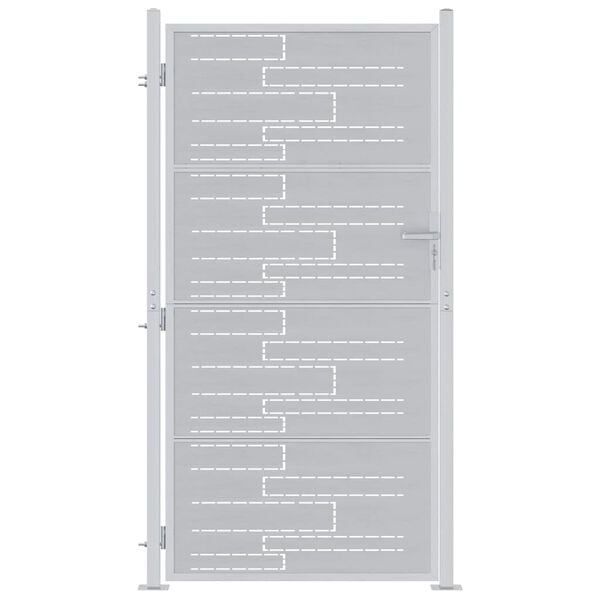vidaXL Zahradní brána se zámkem Stříbrná 96 x 200 cm Nerezová ocel