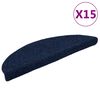 vidaXL Schodov&eacute; rohože samolepic&iacute; 15 ks 56 x 17 x 3 cm tmavě modr&eacute; půlkulat&eacute;