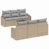 vidaXL Set pohovek 7 ks B&eacute;žov&aacute; a Světle &scaron;ed&aacute; 55 x 55 x 37 cm polyratan