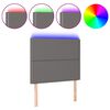 vidaXL Čelo postele s LED &scaron;ed&eacute; 80x5x118/128 cm uměl&aacute; kůže