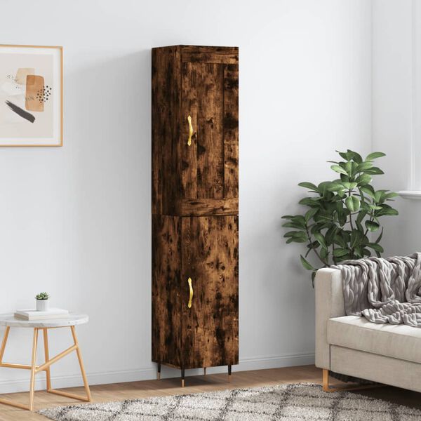 vidaXL Skř&iacute;ň highboard kouřov&yacute; dub 34,5 x 34 x 180 cm kompozitn&iacute; dřevo