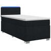 vidaXL Box spring postel s matrac&iacute; a LED Čern&aacute; 80 x 200 cm Textil