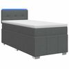 vidaXL Box spring postel s matrac&iacute; a LED Tmavě &scaron;ed&aacute; 90 x 190 cm Textil