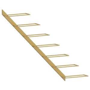 vidaXL N&aacute;stěnn&yacute; stojan na v&iacute;no na 7 lahv&iacute; zlat&yacute; kov