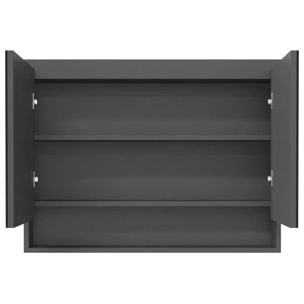 vidaXL Koupelnová skříňka se zrcadlem 80 x 15 x 60 cm MDF šedá