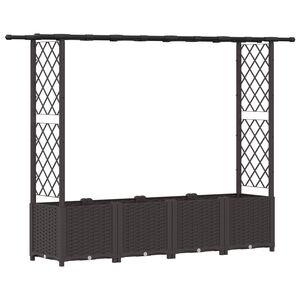 vidaXL Vyv&yacute;&scaron;en&yacute; z&aacute;hon s trel&aacute;ž&iacute; a střechou Hněd&aacute; 203 x 40 x 136 cm PP